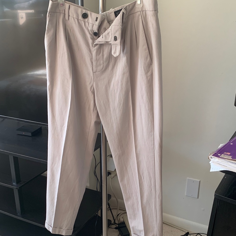 All Saints Men's Light Gray Chinos